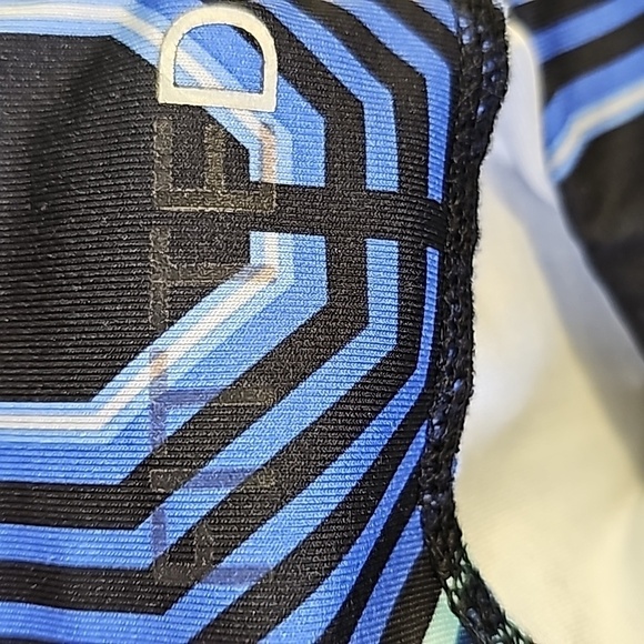 DANSKIN XL women's blue and black geometric legings. Small pocket inside. - Picture 6 of 8